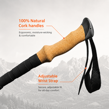 Load image into Gallery viewer, APEX Carbon Fiber Trekking Poles | Lightweight Cork Grip Hiking Poles