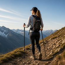 Load image into Gallery viewer, APEX hydration pack and carbon fiber poles, hiker in backcountry wearing back pack and using poles