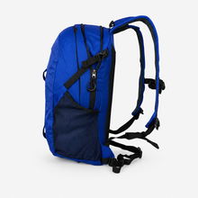 Load image into Gallery viewer, APEX pro series X24-h hydration backpack in Glacier Blue right side view showing dual-compartment design and mesh pocket