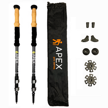 Load image into Gallery viewer, black aluminum hiking poles with accessories and carrying bag