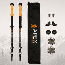 Load image into Gallery viewer, APEX Carbon Fiber Trekking Poles | Lightweight Cork Grip Hiking Poles
